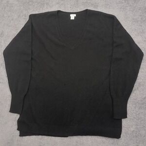 Halogen 100% Cashmere Black  V-neck Oversized Sweater Size 2X